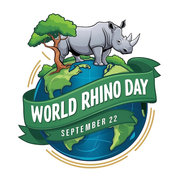 Vector world rhino day vector image illustration