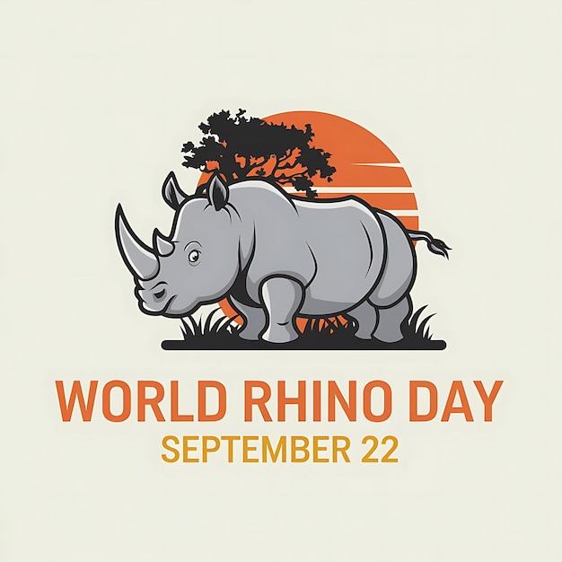 Vector world rhino day vector image illustration