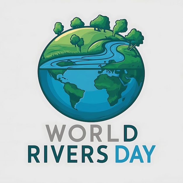 World Rivers Day Vector Image Illustration