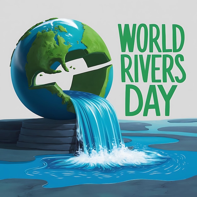 World Rivers Day Vector Image Illustration