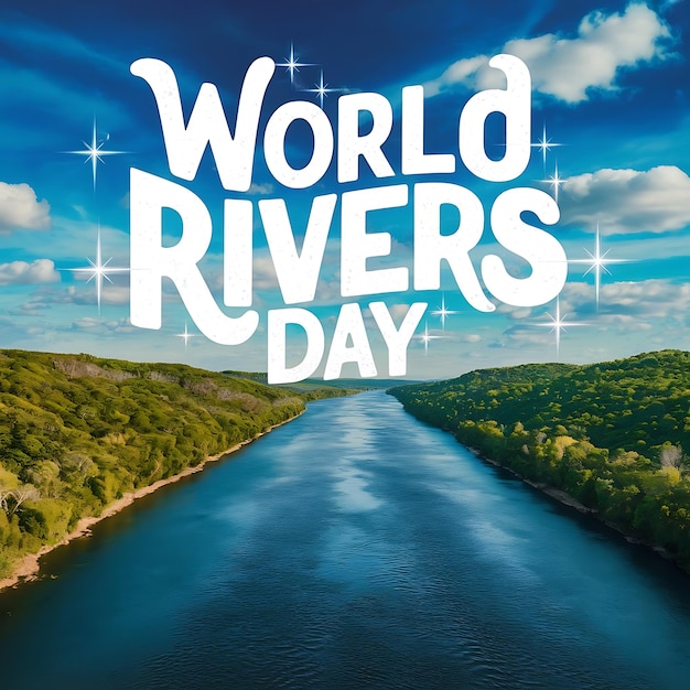 Vector world rivers day vector image illustration