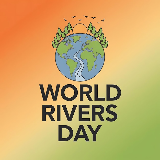 World Rivers Day Vector Image Illustration