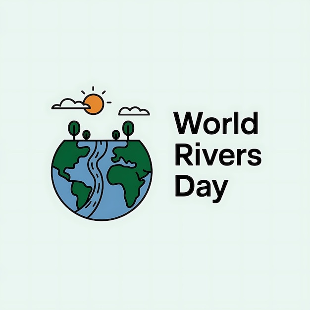 World Rivers Day Vector Image Illustration