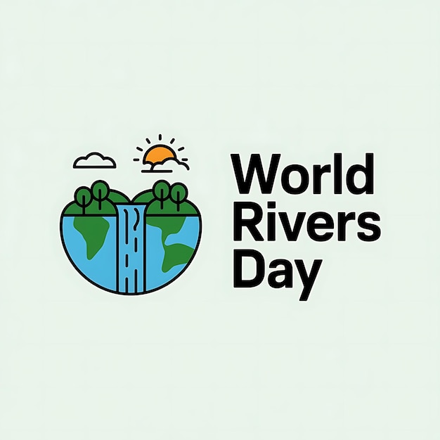 World Rivers Day Vector Image Illustration