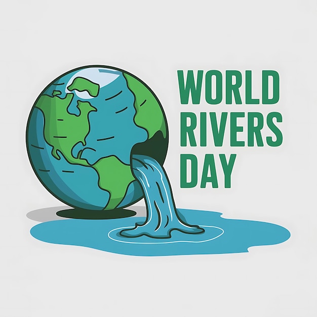 World Rivers Day Vector Image Illustration