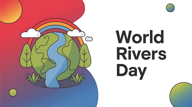 World Rivers Day Vector Image Illustration