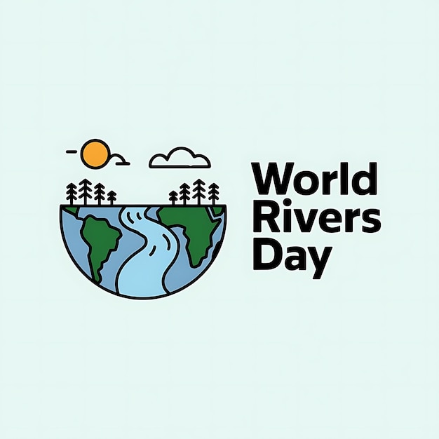 World Rivers Day Vector Image Illustration