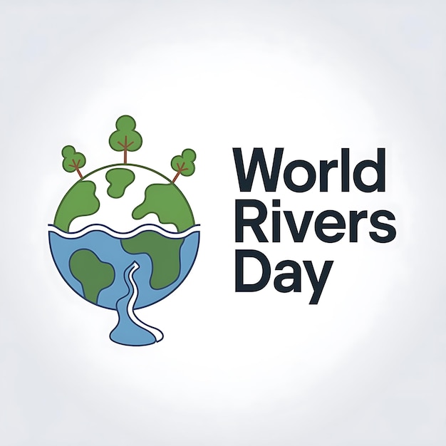 World Rivers Day Vector Image Illustration