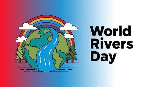 World Rivers Day Vector Image Illustration