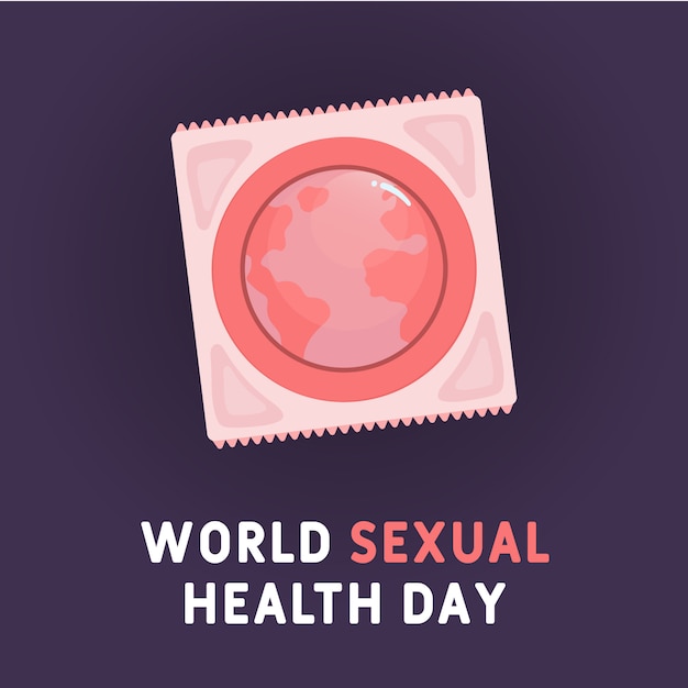 Vector world sexual health day condom concept