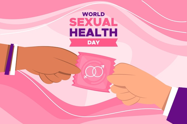 Vector world sexual health day with condom