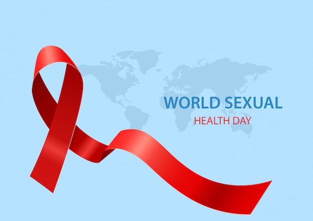 World sexual health day with ribbon. vector illustration