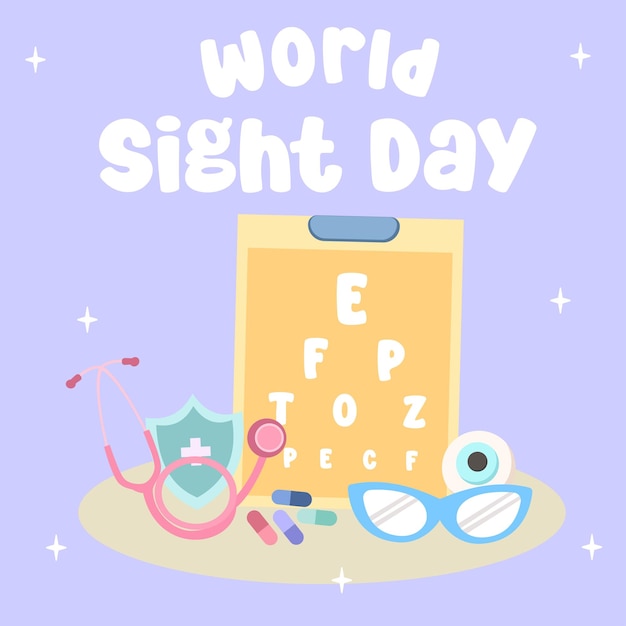 Vector world sight day vector design suitable for template flyer poster flat illustration banner