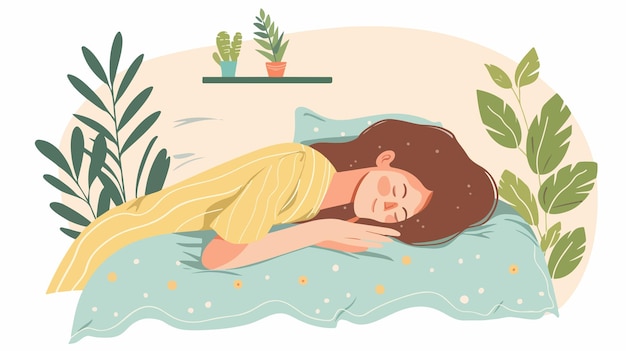 World Sleep Day Cartoon Hand Drawn Style Flat Vector Image