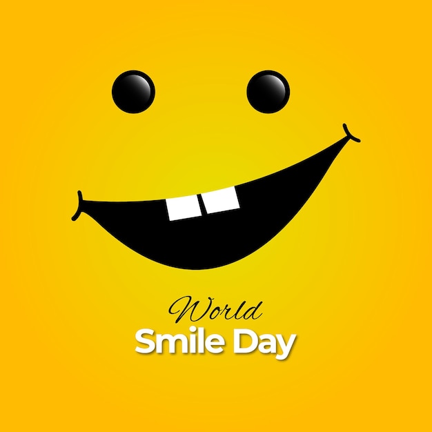 World Smile Day Design on Yellow Background