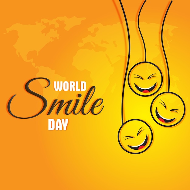 Vector world smile day poster illustration design