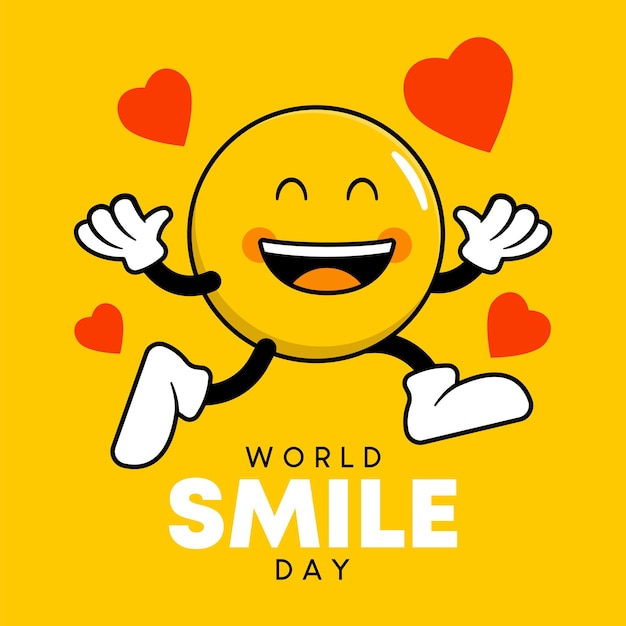 World Smile Day vector concept cartoon illustration