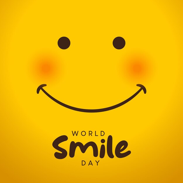 World smile day with happy emoticon background