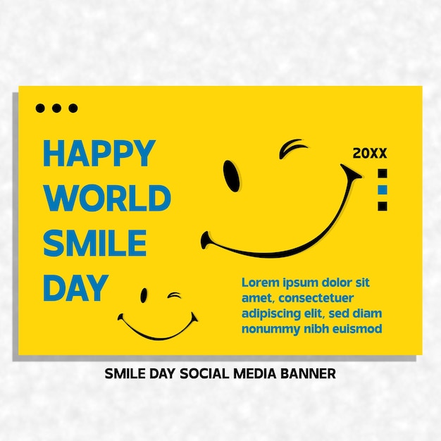 Vector world smile day yellow banner