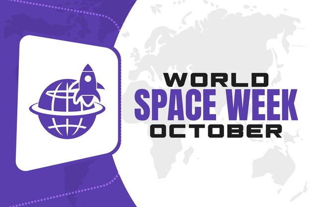 Vector world space week background space exploration awareness design