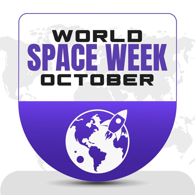 Vector world space week space exploration and astronomy vector design