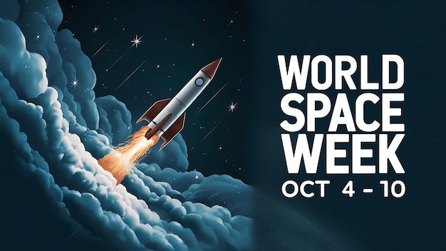 World Space Week Vector Image Illustration