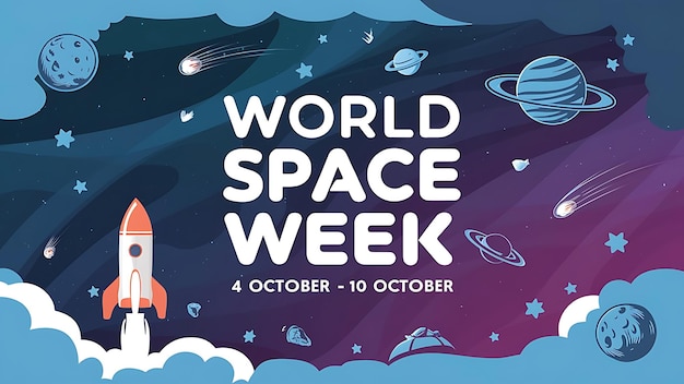 Vector world space week vector image illustration