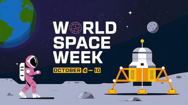 World Space Week Vector Image Illustration