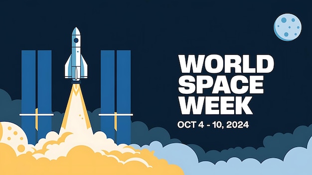 World Space Week Vector Image Illustration