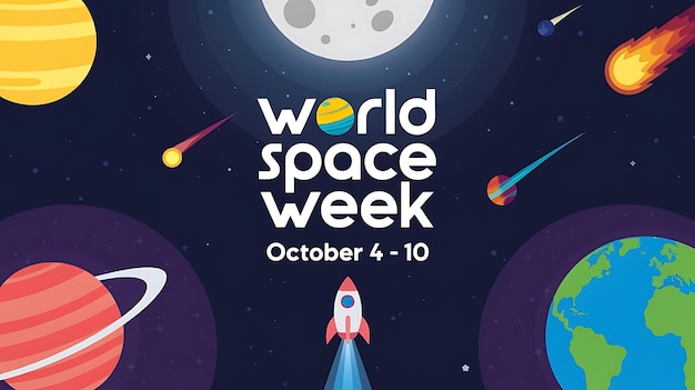 World Space Week Vector Image Illustration