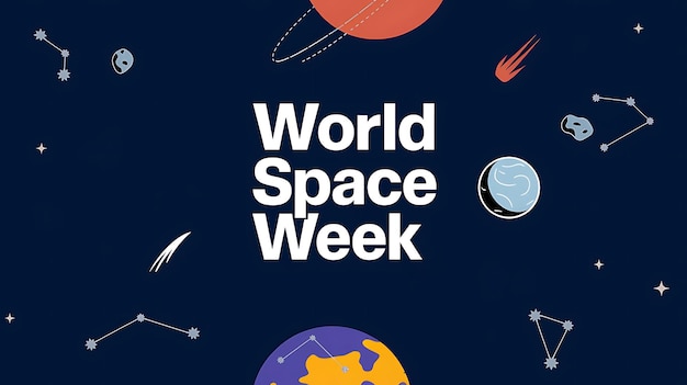 World Space Week Vector Image Illustration