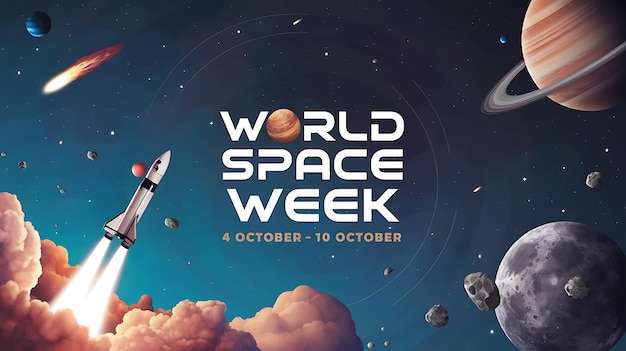 World Space Week Vector Image Illustration