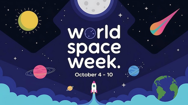 World Space Week Vector Image Illustration