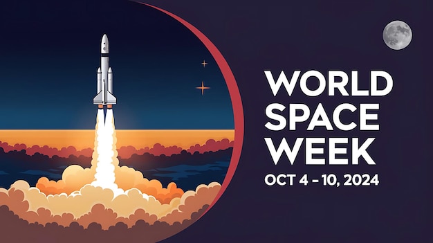 World Space Week Vector Image Illustration