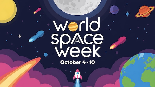 Vector world space week vector image illustration