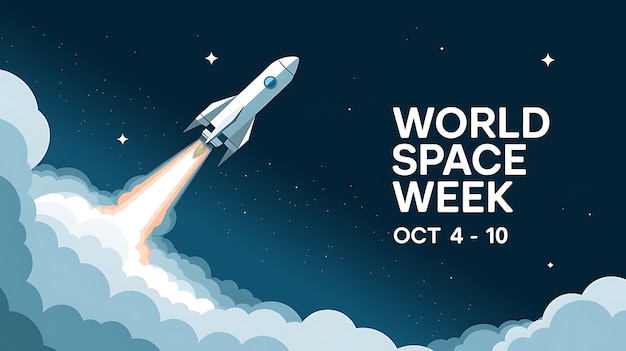 World Space Week Vector Image Illustration