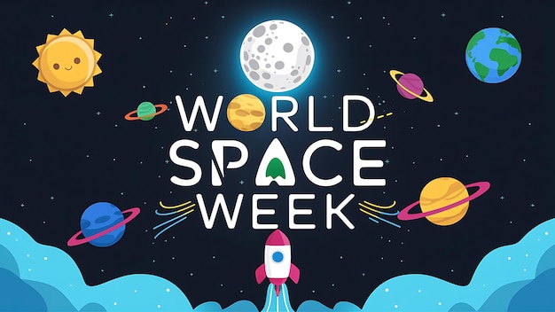 Vector world space week vector image illustration