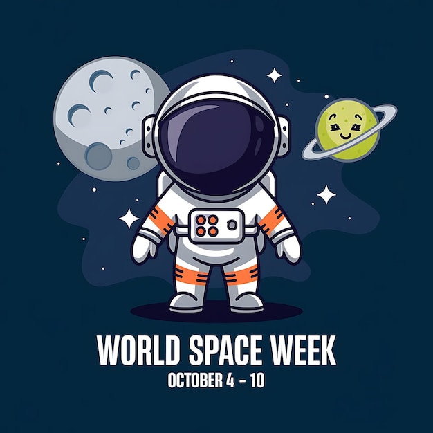 World Space Week Vector Image Illustration