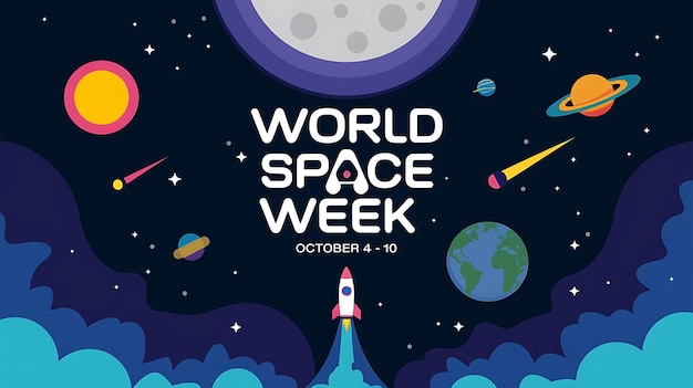 World Space Week Vector Image Illustration