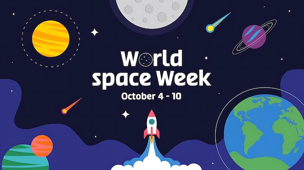 Vector world space week vector image illustration