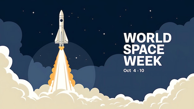 World Space Week Vector Image Illustration