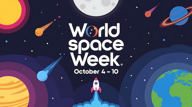 Vector world space week vector image illustration