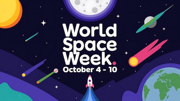 Vector world space week vector image illustration