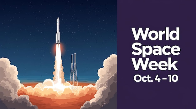 World Space Week Vector Image Illustration