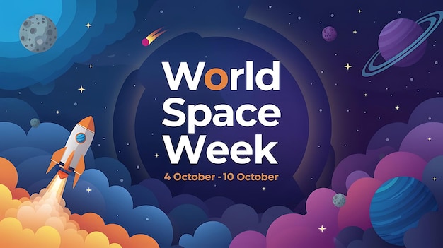 World Space Week Vector Image Illustration