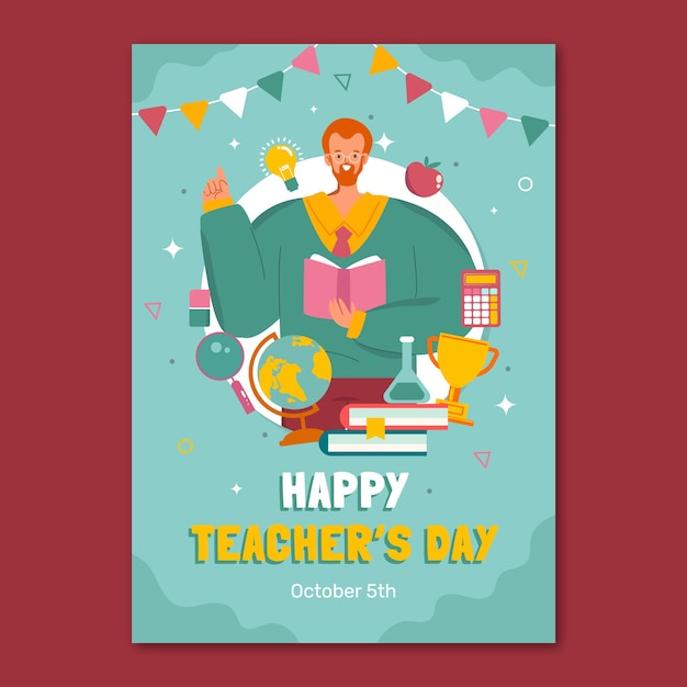 Vector world teacher's day celebration greeting cards