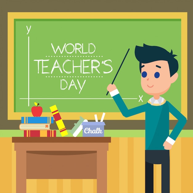 World teacher's day illustration