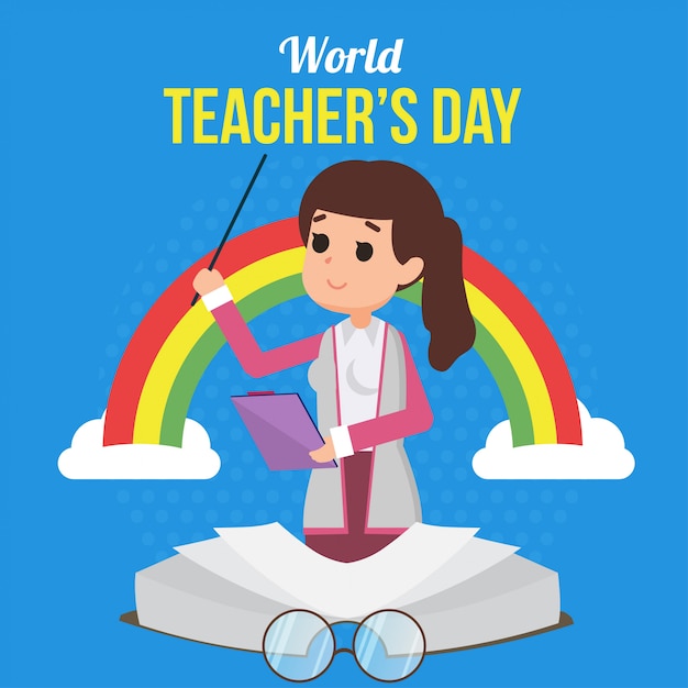 World teacher's day illustration