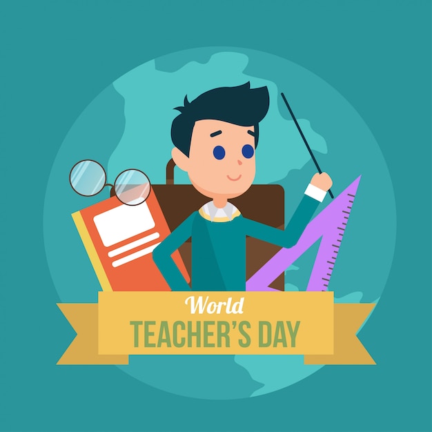 World teacher's day illustration