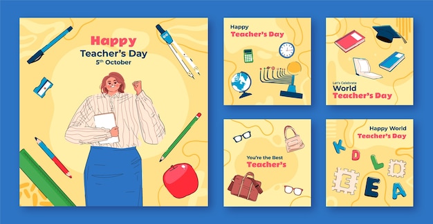 Vector world teacher's day template design